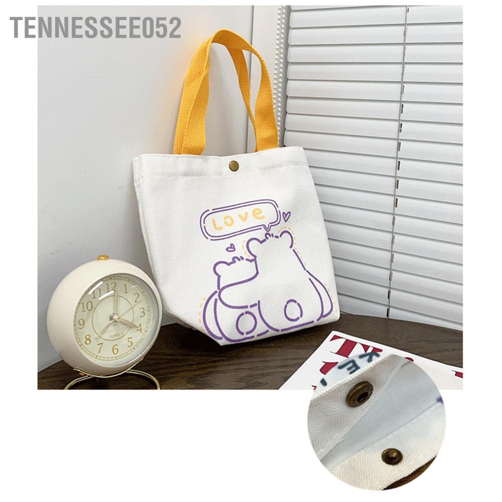 Túi vải canvas tote xách tay một vai di động sức chứa lớn mua sắm quà tặng sinh viên hoạt hình dễ thương