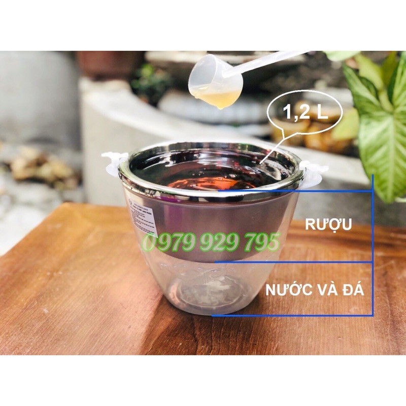 Bộ bát ướp rượu lạnh inox kèm gáo múc