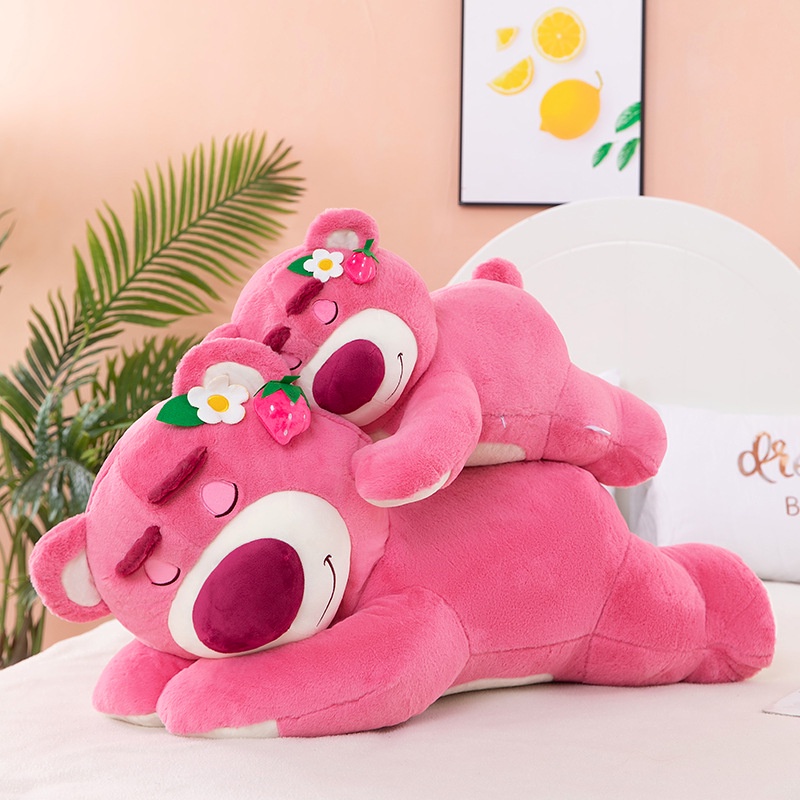 Gấu Bông - Gấu dâu Lotso Huggin Bear Lông Xù Tai Dâu