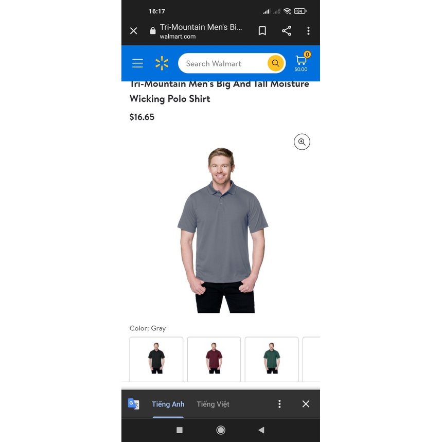Áo thun nam cổ trụ Tr-mountain performance bigsize | BigBuy360 - bigbuy360.vn