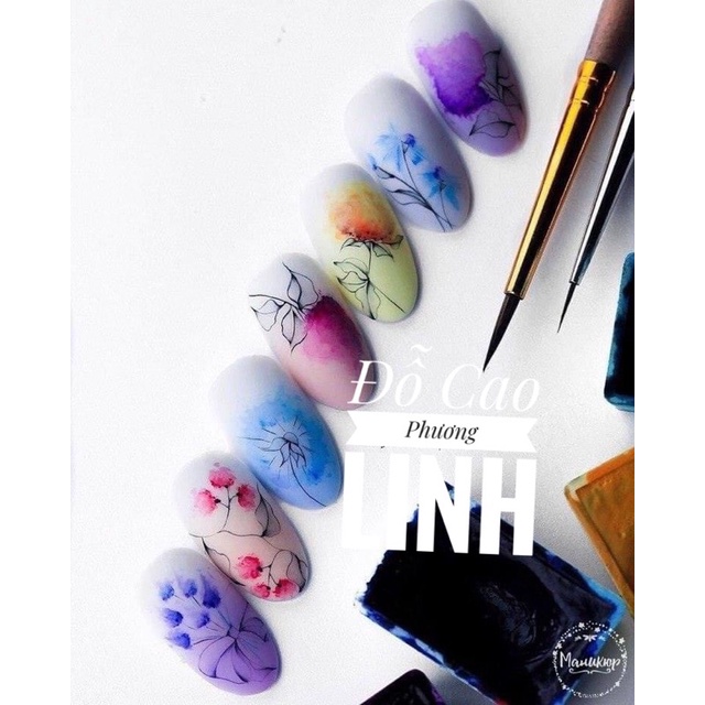 Màu nước set 36 màu hàng chính hãng, màu vẽ nail có tặng kèm full set cọ