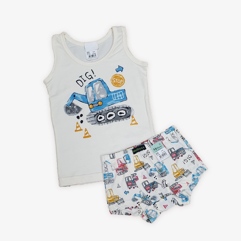 Set quần áo cotton sát nách kèm quần sịp cho bé trai từ 10kg made in korea Hàn Quốc mềm mịn thời trang trẻ em BabyKorea