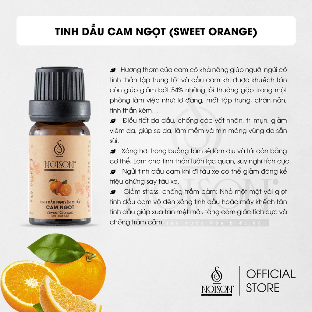 Tinh dầu Cam ngọt Noison 100ML | SweetOrange Essential Oil | Nhập khẩu Ấn Độ