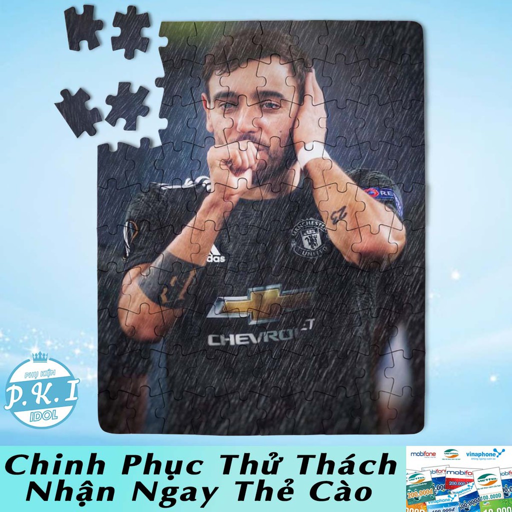 HÀNG XUẤT KHẨU - Tranh Ghép Hình Gỗ Cao Cấp In Hình Cầu Thủ Bruno Fernandes
