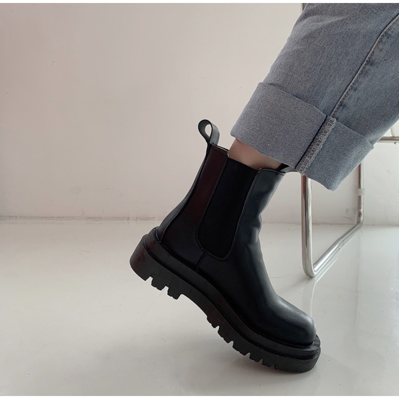 Boot Mona Cổ Cao Mix Chun  Winter 2021  Chất Liệu Dày Dặn L1