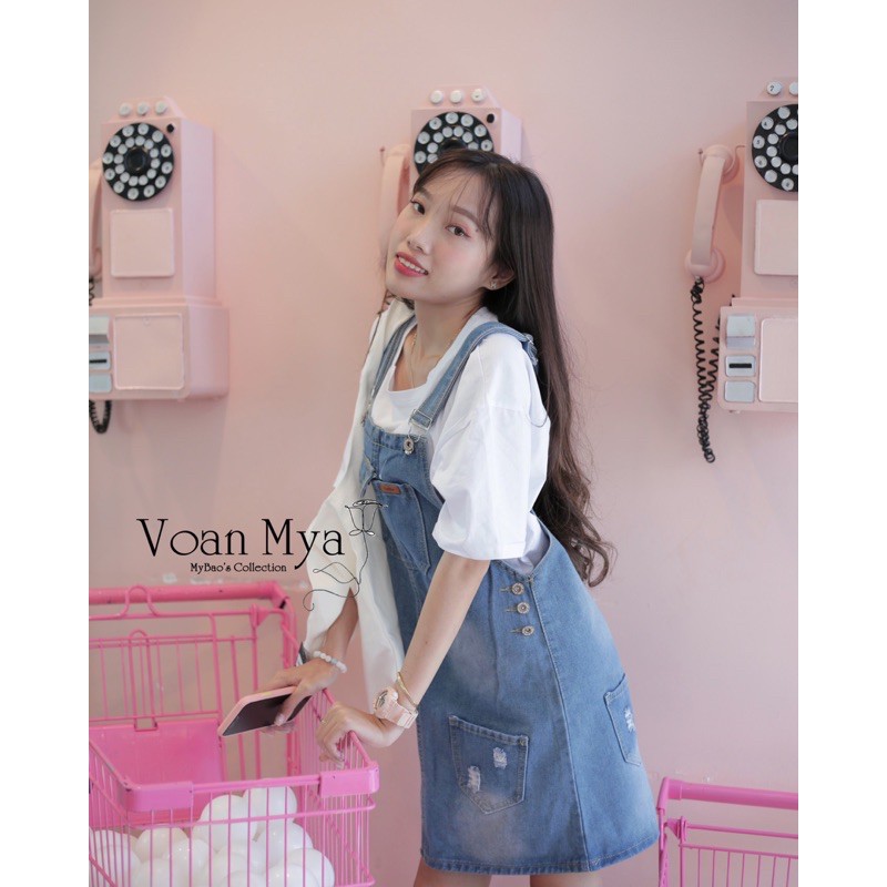 ( Ảnh thật ) Yếm Jean - váy Jean Ulzzang Sale cực chất Size S -M (hàng có sẵn)