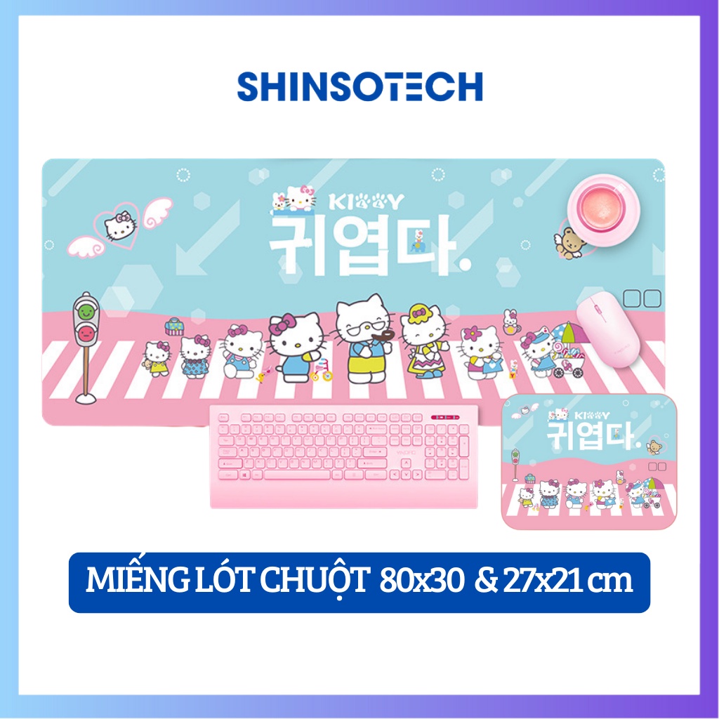 Miếng lót chuột máy tính 80x30 và 27x21 siêu đẹp chất liệu cao su tự nhiên chống thấm nước hỗ trợ di chuột chính xác