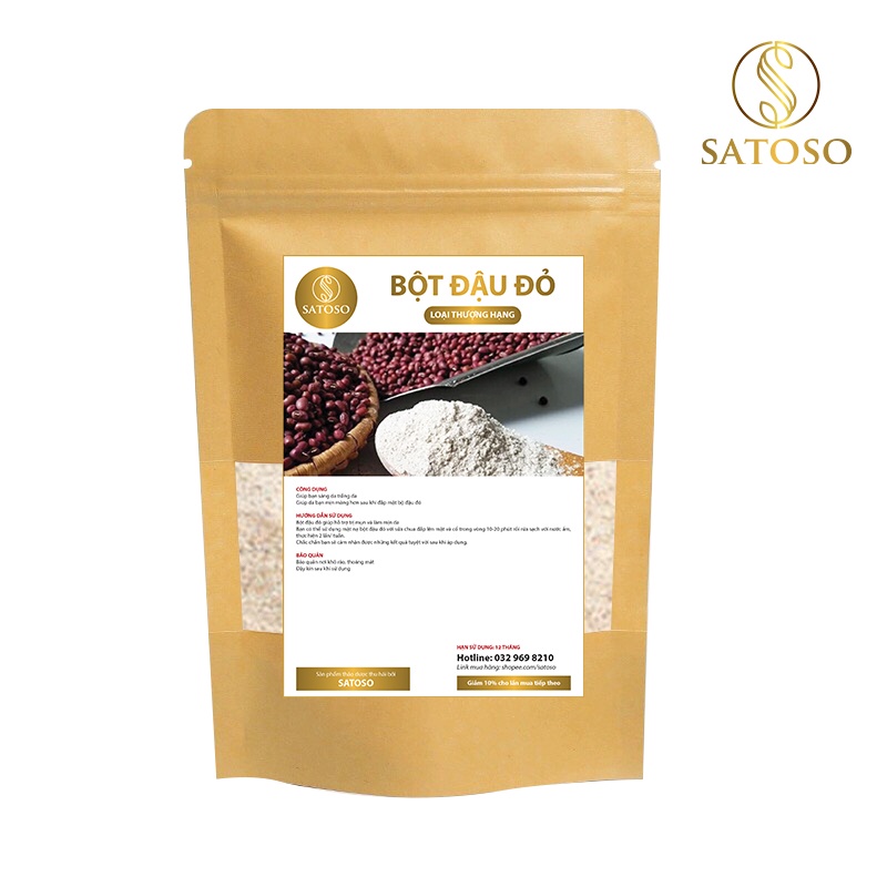 Bột đậu đỏ nguyên chất thượng hạng satoso 1kg trắng da dưỡng ẩm mờ thâm SA67