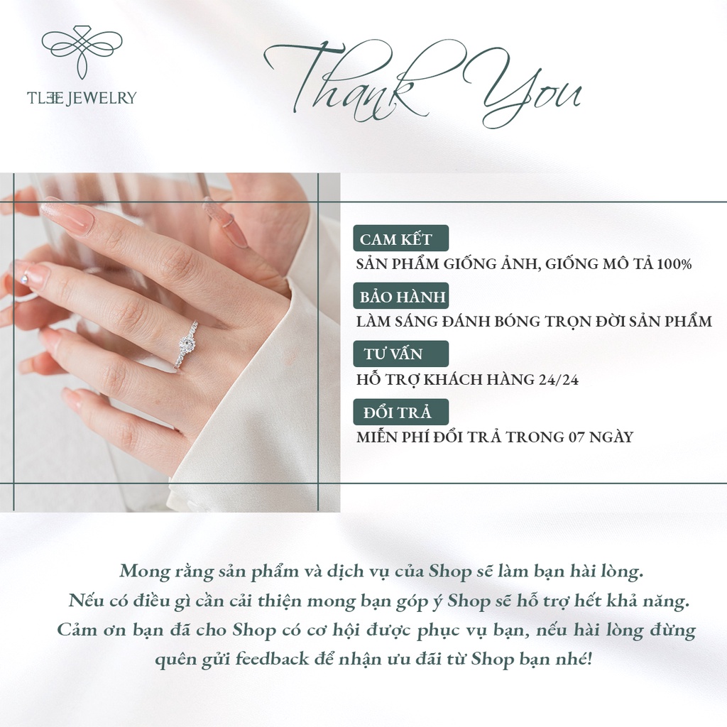Nhẫn bạc nữ TLEE ổ 5li phối viền đá tròn nhỏ sang trọng NCJ A0194