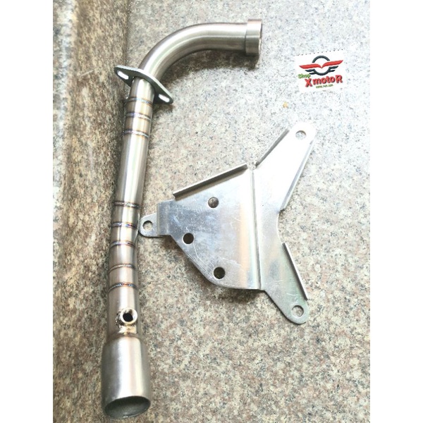 Cổ pô Sh Việt 350cc và bát gắn pô 4 road titan.