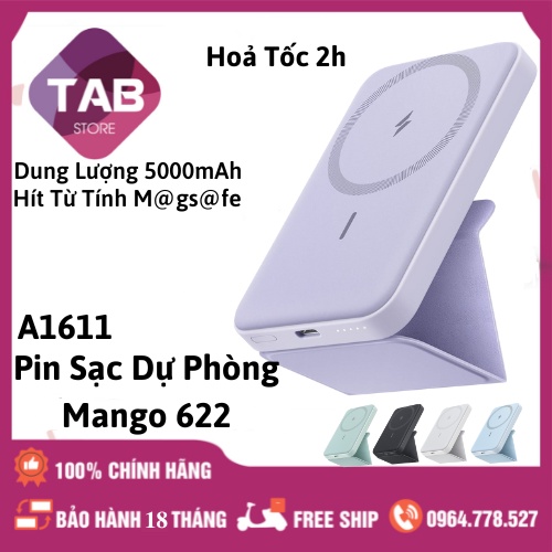 Sạc Dự Phòng Không Dây Anker Maggo 622 5000mAh Hít Từ Tính - A1611 (Bảo Hành 18T)