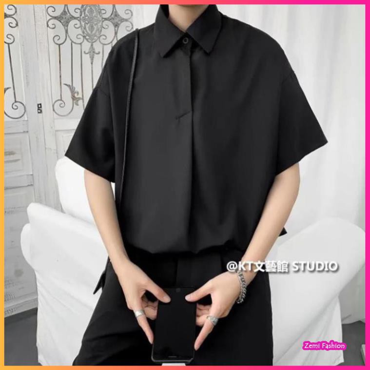 Áo Sơ Mi Nam Polo Hàn Quốc Màu Đen | BigBuy360 - bigbuy360.vn