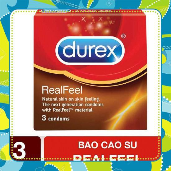 [FreeShip - 300k] Bao cao su Durex Real Feel 3 bao