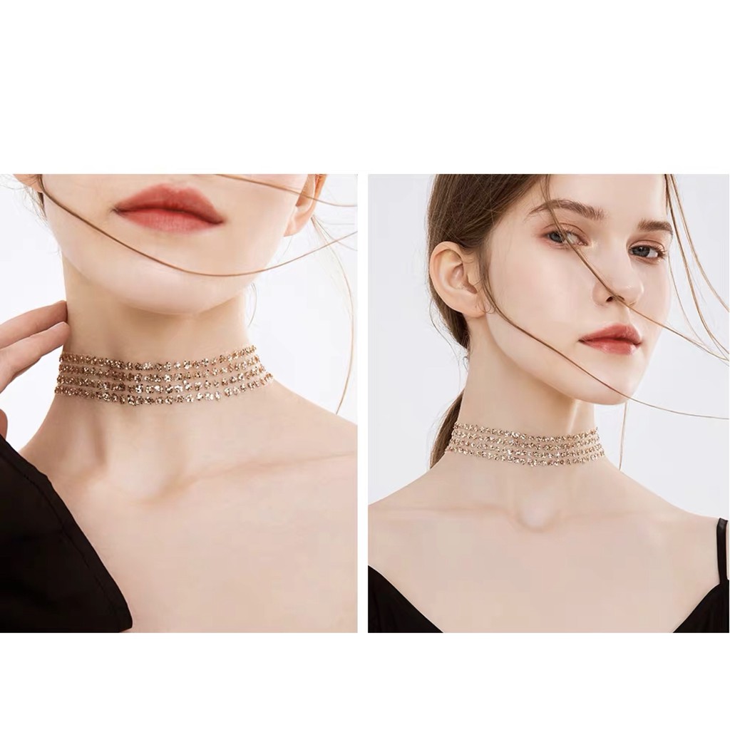 vòng cổ choker kim tuyến lấp lánh