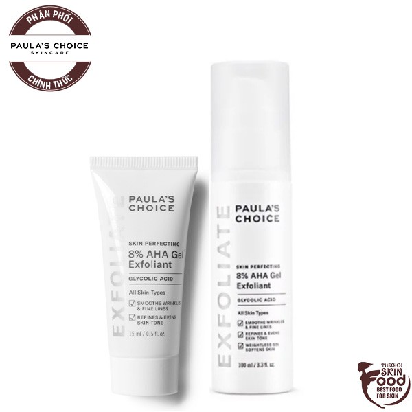 Gel Tẩy Tế Bào Chết Hóa Học Dưỡng Da Chuyên Sâu Paula's Choice Skin Perfecting 8% AHA Gel Exfoliant