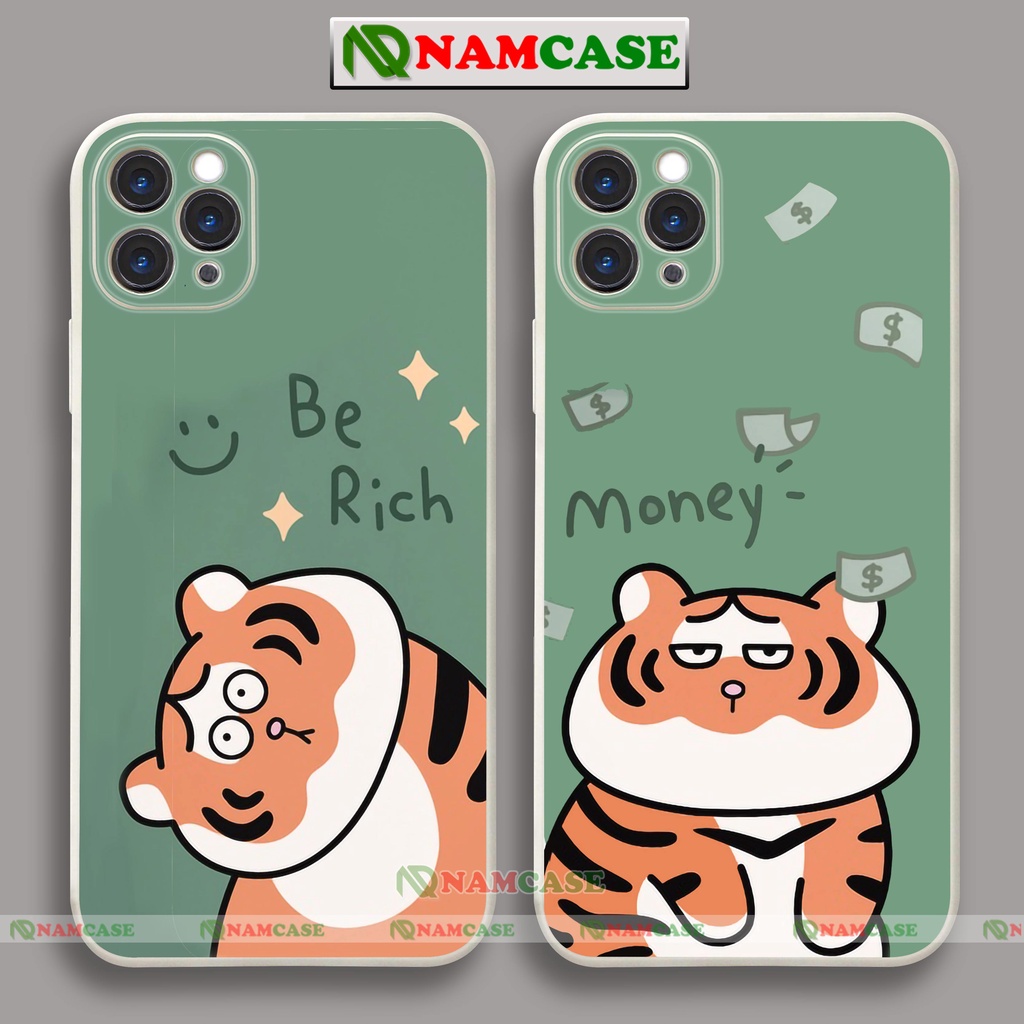 Ốp lưng iPhone 6/6s/7/8/X/XS/11/12/13 Pro Plus Max viền vuông chống sốc bảo vệ camera silicon mềm Hổ cute dễ thương Ho21