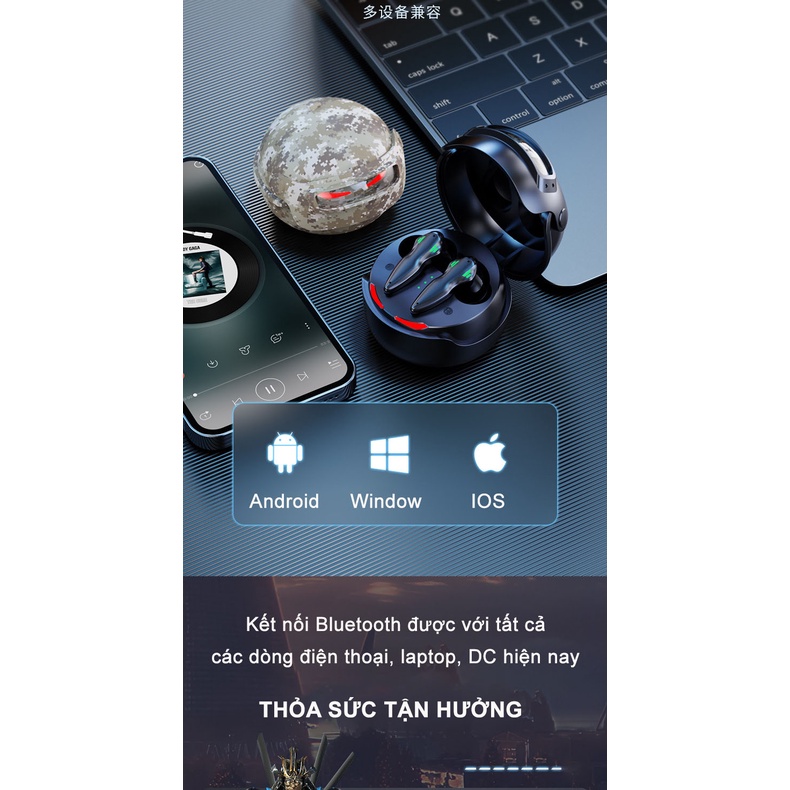 Tai nghe chơi Game không dây H03 Tai nghe Gaming Bluetooth độ trễ cực thấp