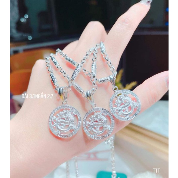 Mặt dây chuyền hình rồng bạc ta