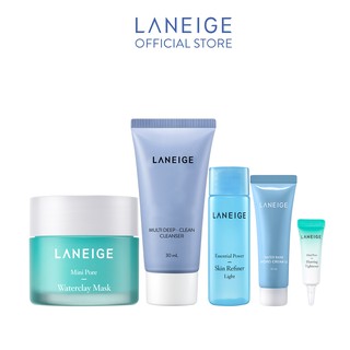 Bộ sản phẩm mini làm sạch, se khít lỗ chân lông và dưỡng ẩm cho da nhờn Laneige
