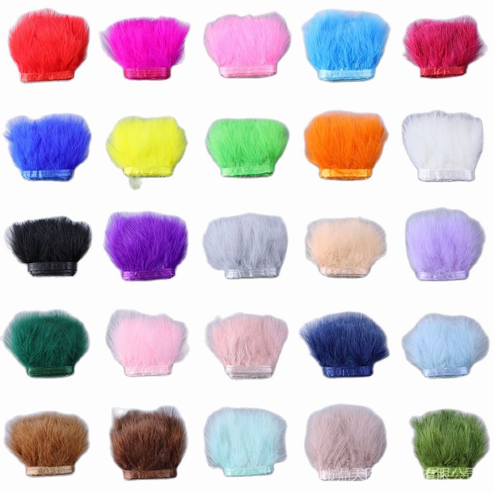 1 mét lông vũ marabou trắng mịn cắt viền rộng 7cm quần áo may thủ công mỹ nghệ trang trí mận