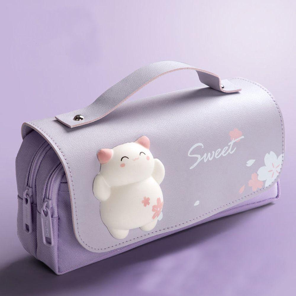 Hộp Đựng Bút Bằng Vải Mềm Cỡ Lớn Có Khóa Kéo Tiện Dụng Cho Nữ