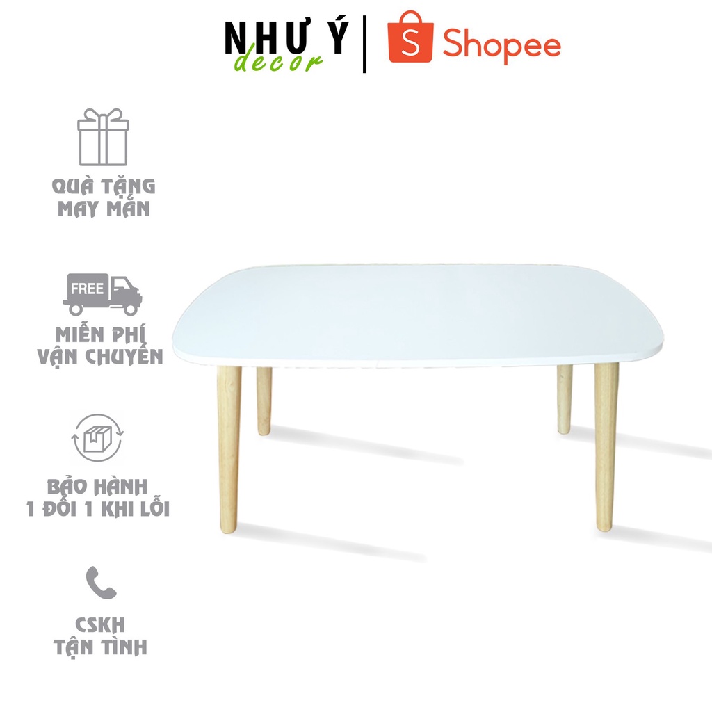 Bàn Trà/cafe sofa ⚡FREE SHIP HỎA TỐC⚡ Chân Gỗ phong cách hiện đại , mặt bàn bo góc mềm mại an toàn
