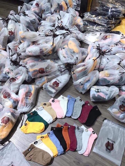 Tất Gấu Người lớn 1 Set 10 Đôi 10 Màu 🤩🤩🤩 Giá Rẻ