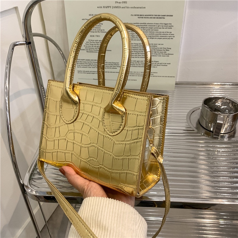 Túi Đeo Chéo Vai Hình Vuông Nhỏ Màu Trơn Họa Tiết Đá Phong Cách Phương Tây Thời Trang 022