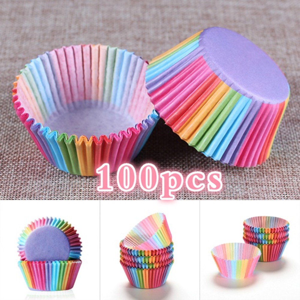 Set 100 Cốc Giấy Làm Bánh Cupcake