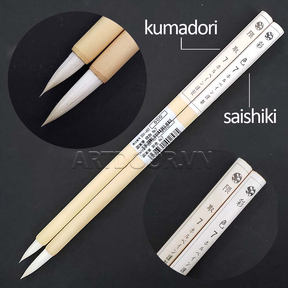 [ARTDOOR] Cọ vẽ đầu Tròn màu nước HOLBEIN lông Hươu Nhật Bản