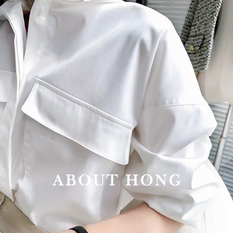Áo sơ mi trắng dài tay 2 túi ngực huyen hip