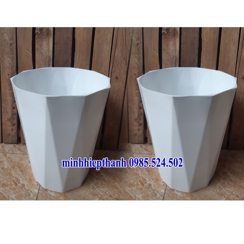 combo 2 chậu nhựa kim cương trồng cây đường kính 24cm