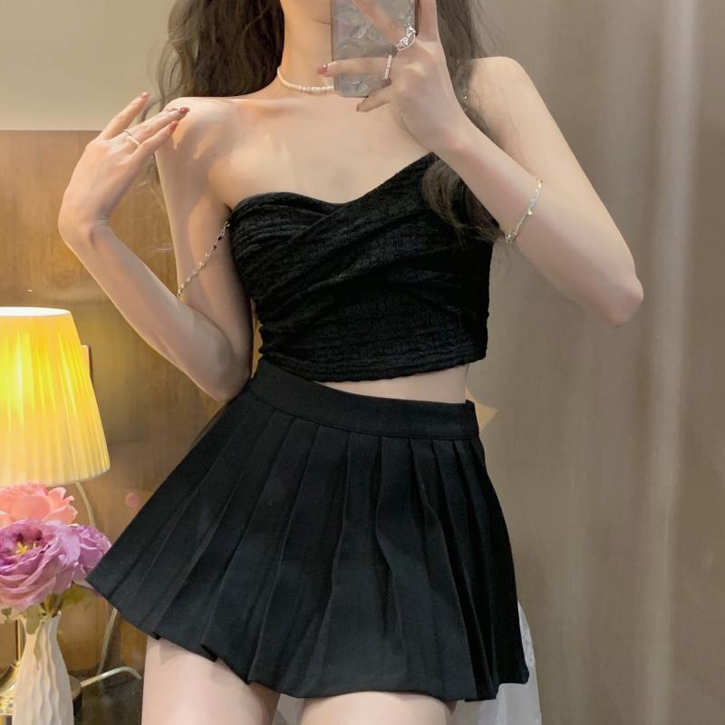 Áo Ống Hai Dây Viền Ren Đơn Giản Phong Cách Hàn Quốc Cho Nữ