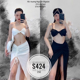 60-90kg bigsize set bikini váy rút s424