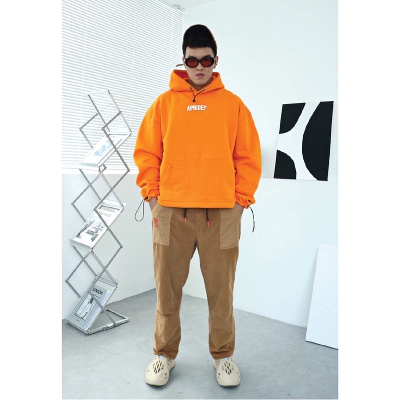 Apride Hoodie Basic + 2 Túi Cam Hổ / Áo Hoodie Apride Basic Tiger Orange