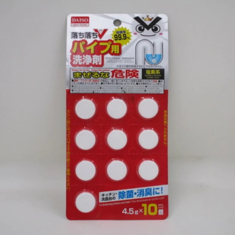 Daiso Viên Vệ Sinh Ống Thông Cống Drain Cleaner Ochiochi V 10P