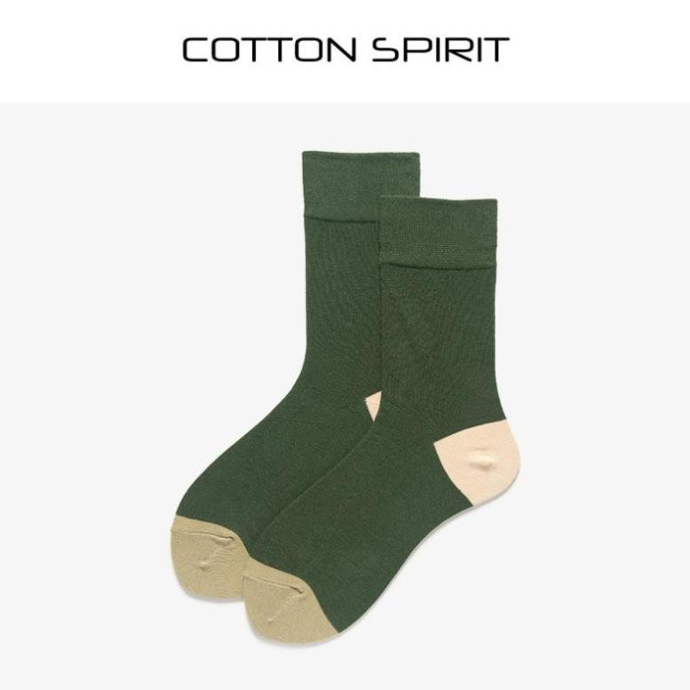 Tất Nữ Cổ Cao Cotton Màu Xanh Lá Retro Phong Cách Nhật Bản Vớ Nữ Cổ Cao Xuân Thu Ulzzang Hot Trend