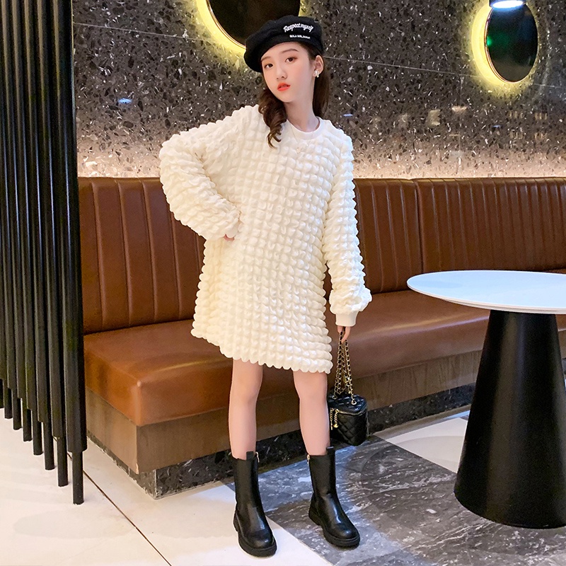 Đầm tay dài phong cách Hàn Quốc cho nữ 4 5 6 7 9 8 10 11 12 13 14 15 tuổi