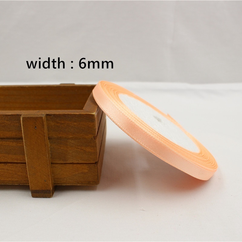 Set 3 Cuộn Dây Ruy Băng Lụa Satin 6mm X 25yard Dùng Trang Trí Tiệc Cưới