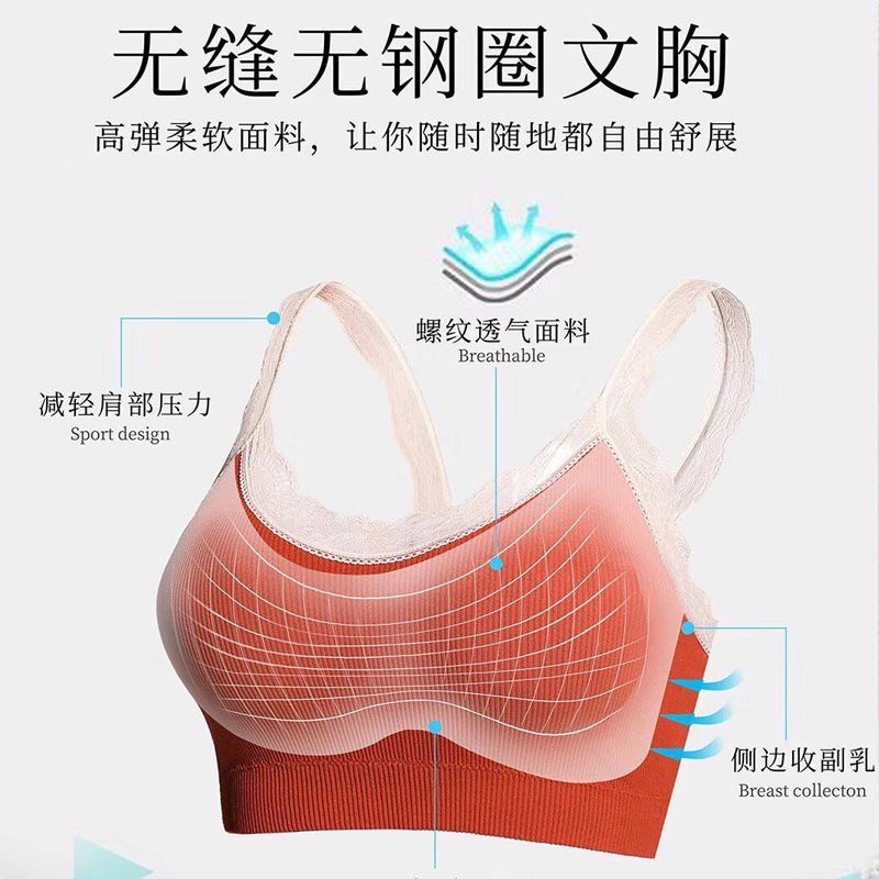 Áo Ngực Ren Không Đường May Có Đệm Ngực Và Đệm Ngực Lưng Trần Phối Ren Phong Cách Thể Thao | BigBuy360 - bigbuy360.vn