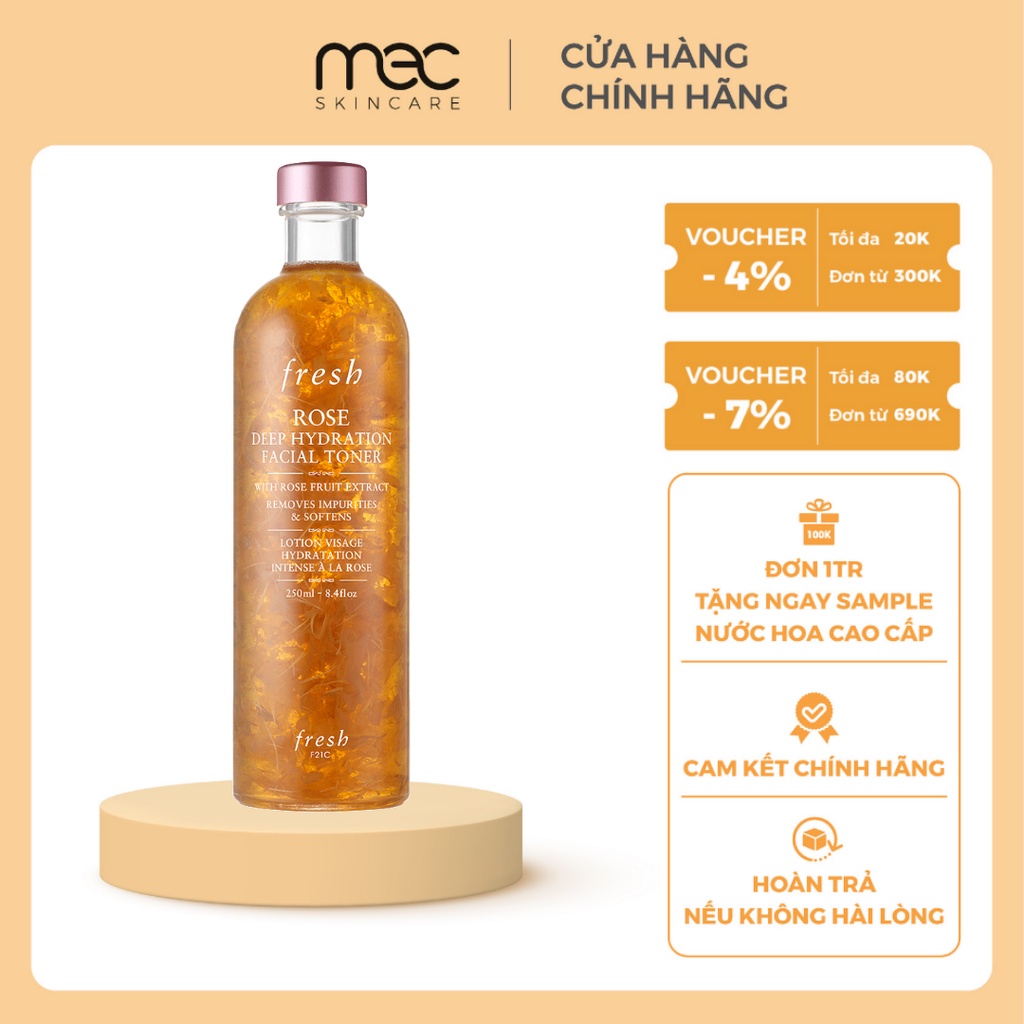 [AUTH - ĐỦ BILL] Toner Da Nhạy Cảm Fre.sh Rose Deep Hydration 250ml HSD: 11/23