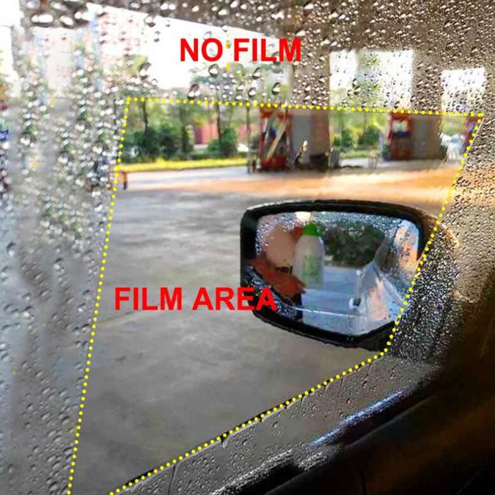 Bộ 4 miếng dán chống đọng nước kính hông và gương chiếu hậu ô tô DC150: Kích thước 100x150mm và 175x200mm (HÀNG LOẠI 1)
