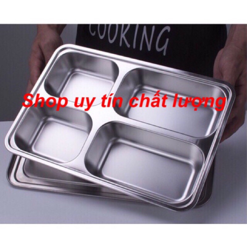 Khay cơm inox 4 ngăn sâu lòng Hàn Quốc giá rẻ