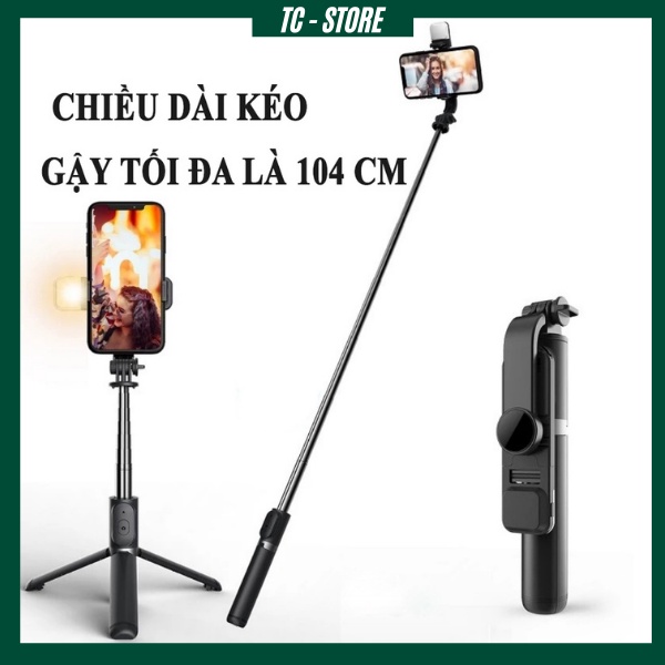 Gậy Chụp Ảnh Tự Sướng 3 Chân Đa Năng Q07, Q07s Kèm Đèn Selfie + Remote Bluetooth Siêu Tiện Lợi
