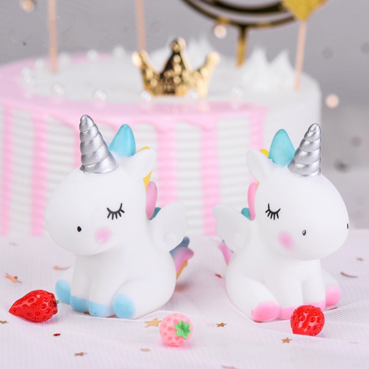 Mô hình ngựa một sừng kỳ lân Unicorn dùng trang trí bánh kem, DIY