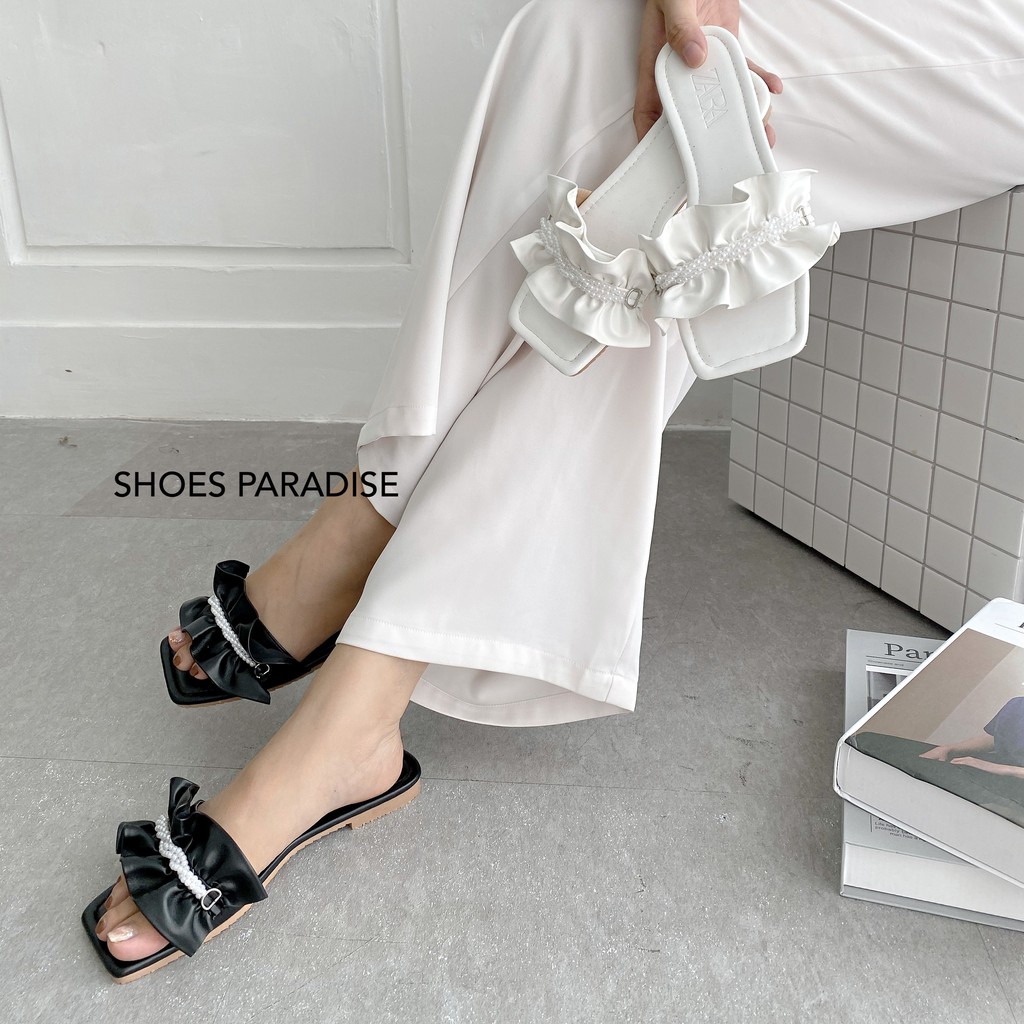 Dép nữ quai ngang kiểu đế bệt thời trang đẹp cute SHOES PARADISE DB12