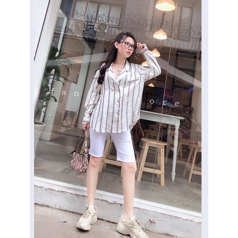 ÁO SƠMI VEST KẺ NHŨ( ẢNH THẬT)