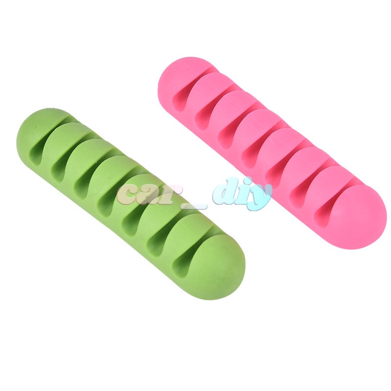 Kẹp Cố Định Dây Cáp Sạc USB Bằng Silicone Tự Dính Tiện Lợi Dành Cho Xe Hơi / Nhà Cửa