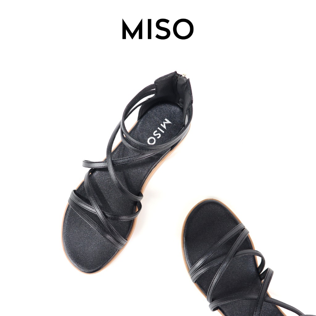 Giày sandal nữ phong cách chiến binh Bohemian đan dây đế bệt phối dây kéo trẻ trung hottrend 2021 MISO M041