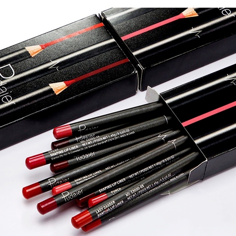 Set 6 Chì Kẻ Viền Môi Lâu Trôi Màu Sắc Tự Nhiên Không Thấm Nước Và Mồ Hôi